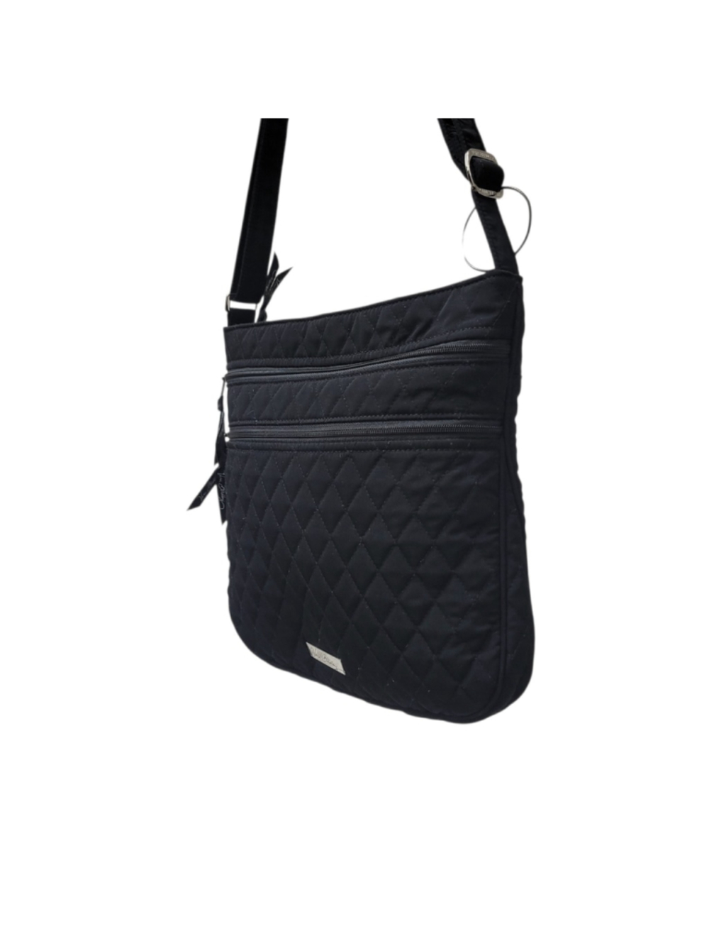 Vera Bradley Black Slim Quilted Adjustable Strap Shoulder Crossbody Purse Bag - Picture 3 of 6
